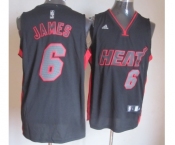 nba miami heat #6 james dark grey[red-grey number]