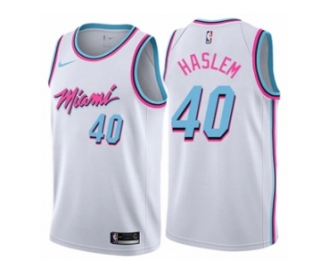 Women Nike Miami Heat #40 Udonis Haslem Swingman White NBA Jersey - City Edition