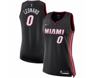 Women's Miami Heat #0 Meyers Leonard Swingman Black Basketball Jersey - Icon Edition