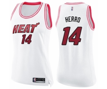 Women's Miami Heat #14 Tyler Herro Swingman White Pink Fashion Basketball Jersey