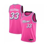 Women's Miami Heat #33 Alonzo Mourning Pink Swingman Jersey - Earned Edition