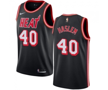 Women's Miami Heat #40 Udonis Haslem Authentic Black Black Fashion Hardwood Classics Basketball Jersey