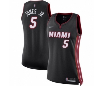 Women's Miami Heat #5 Derrick Jones Jr Swingman Black Basketball Jersey - Icon Edition