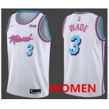 Women's Nike Heat #3 Dwyane Wade White NBA Swingman City Edition Jersey