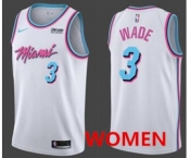 Women's Nike Heat #3 Dwyane Wade White NBA Swingman City Edition Jersey