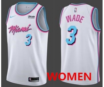 Women's Nike Heat #3 Dwyane Wade White NBA Swingman City Edition Jersey