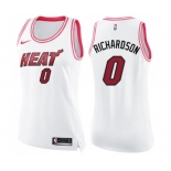 Women's Nike Miami Heat #0 Josh Richardson Swingman White Pink Fashion NBA Jersey