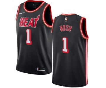 Women's Nike Miami Heat #1 Chris Bosh Swingman Black Black Fashion Hardwood Classics NBA Jersey