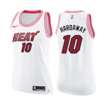 Women's Nike Miami Heat #10 Tim Hardaway Swingman White Pink Fashion NBA Jersey