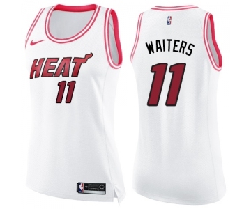 Women's Nike Miami Heat #11 Dion Waiters Swingman White Pink Fashion NBA Jersey