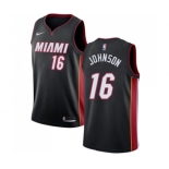 Women's Nike Miami Heat #16 James Johnson Swingman Black Road NBA Jersey - Icon Edition