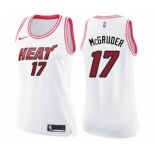 Women's Nike Miami Heat #17 Rodney McGruder Swingman White Pink Fashion NBA Jersey