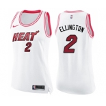 Women's Nike Miami Heat #2 Wayne Ellington Swingman White Pink Fashion NBA Jersey