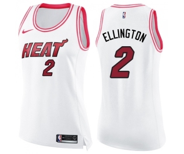 Women's Nike Miami Heat #2 Wayne Ellington Swingman White Pink Fashion NBA Jersey