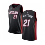 Women's Nike Miami Heat #21 Hassan Whiteside Swingman Black Road NBA Jersey - Icon Edition