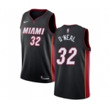 Women's Nike Miami Heat #32 Shaquille O'Neal Swingman Black Road NBA Jersey - Icon Edition