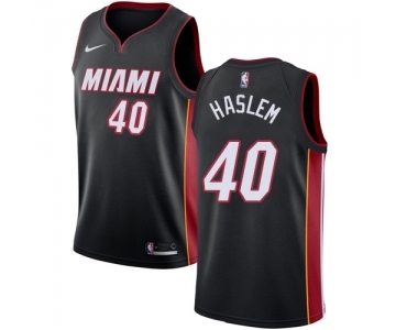 Women's Nike Miami Heat #40 Udonis Haslem Swingman Black Road NBA Jersey - Icon Edition