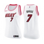 Women's Nike Miami Heat #7 Goran Dragic Swingman White Pink Fashion NBA Jersey