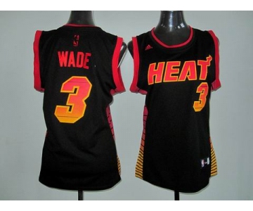 women nba jerseys miami heat #3 wade black[limited edition]