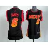 women nba jerseys miami heat #6 james black[limited edition]