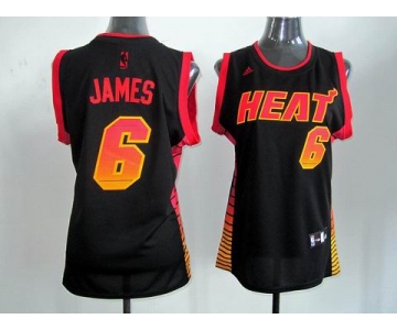 women nba jerseys miami heat #6 james black[limited edition]