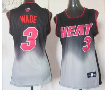 women nba miami heat #3 wade black-grey