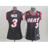 women nba miami heat #3 wade black