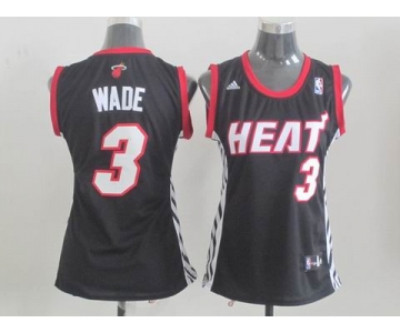 women nba miami heat #3 wade black