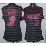 women nba miami heat #3 wade grey[black strip]