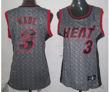 women nba miami heat #3 wade grey[static fashion swingman]