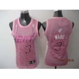 women nba miami heat #3 wade pink