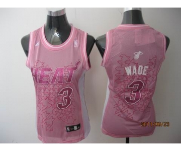 women nba miami heat #3 wade pink