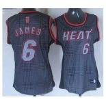 women nba miami heat #6 james black-grey[2012]