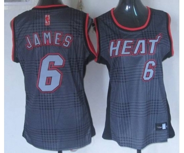 women nba miami heat #6 james black-grey[2012]