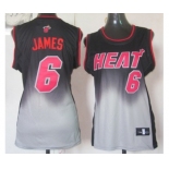 women nba miami heat #6 james black-grey