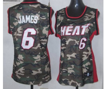 women nba miami heat #6 james camo