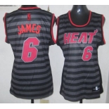 women nba miami heat #6 james grey[black strip]