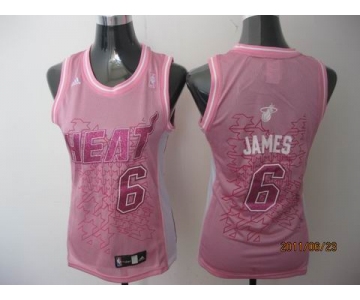 women nba miami heat #6 james pink