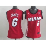 women nba miami heat #6 james red