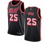 Youth Miami Heat #25 Kendrick Nunn Authentic Black Fashion Hardwood Classics Basketball Jersey