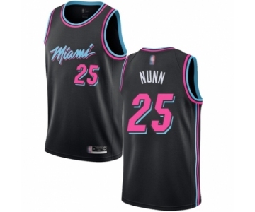 Youth Miami Heat #25 Kendrick Nunn Swingman Black Basketball Jersey - City Edition