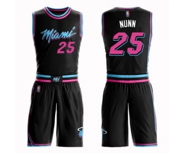 Youth Miami Heat #25 Kendrick Nunn Swingman Black Basketball Suit Jersey - City Edition