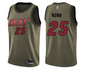 Youth Miami Heat #25 Kendrick Nunn Swingman Green Salute to Service Basketball Jersey