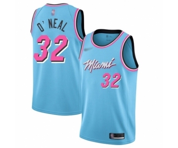 Youth Miami Heat #32 Shaquille O'Neal Swingman Blue Basketball Jersey - 2019-20 City Edition