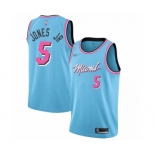 Youth Miami Heat #5 Derrick Jones Jr Swingman Blue Basketball Jersey - 2019-20 City Edition