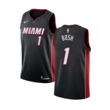 Youth Nike Miami Heat #1 Chris Bosh Swingman Black Road NBA Jersey - Icon Edition