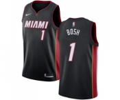 Youth Nike Miami Heat #1 Chris Bosh Swingman Black Road NBA Jersey - Icon Edition