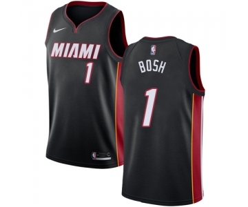 Youth Nike Miami Heat #1 Chris Bosh Swingman Black Road NBA Jersey - Icon Edition