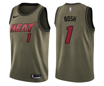 Youth Nike Miami Heat #1 Chris Bosh Swingman Green Salute to Service NBA Jersey