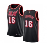 Youth Nike Miami Heat #16 James Johnson Swingman Black Black Fashion Hardwood Classics NBA Jersey